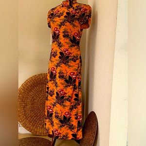 The Peterman company Asian infused style hundred percent silk bronze dress